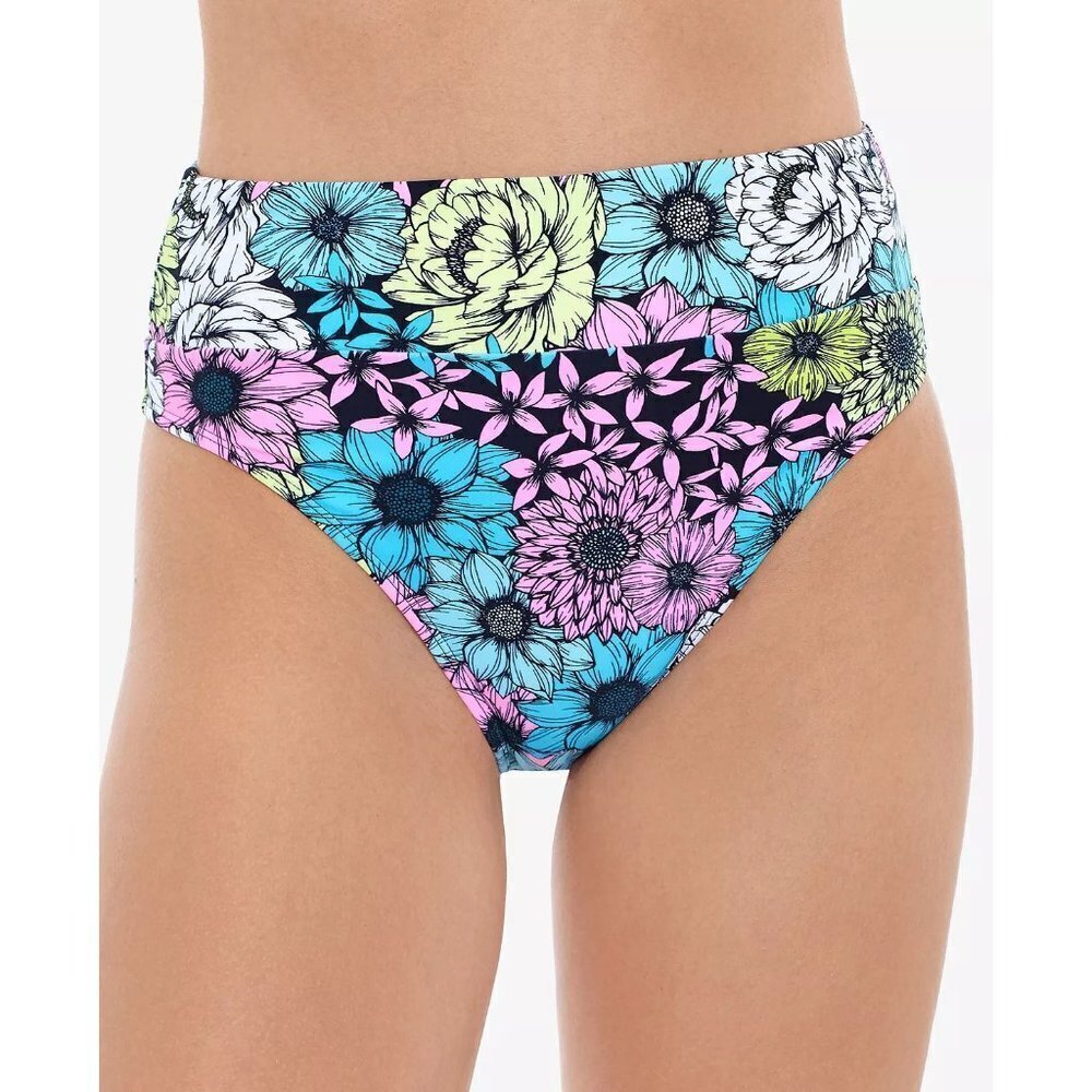 Salt + Cove Juniors Medium Blossomed Floral Print High-Waist Bikini Bottoms 475